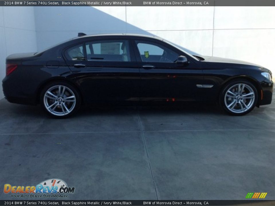 2014 BMW 7 Series 740Li Sedan Black Sapphire Metallic / Ivory White/Black Photo #2