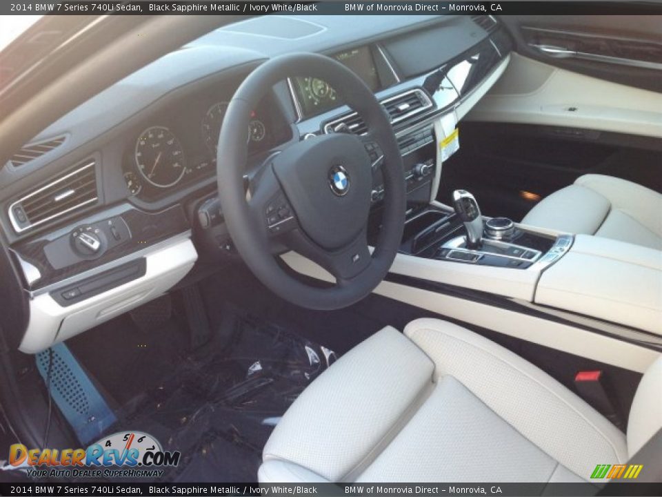 2014 BMW 7 Series 740Li Sedan Black Sapphire Metallic / Ivory White/Black Photo #6