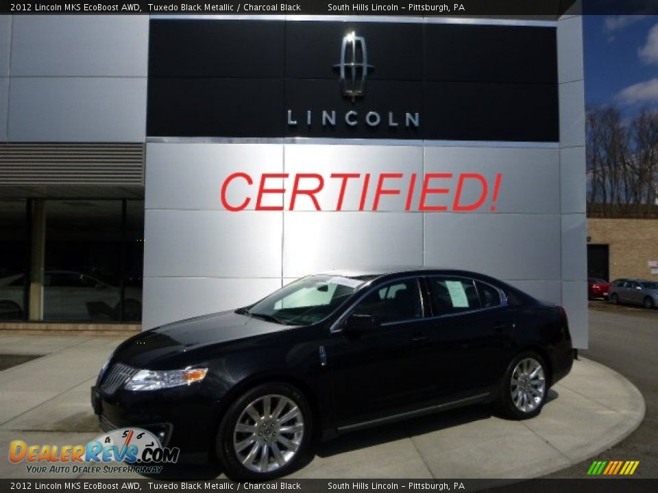 2012 Lincoln MKS EcoBoost AWD Tuxedo Black Metallic / Charcoal Black Photo #1