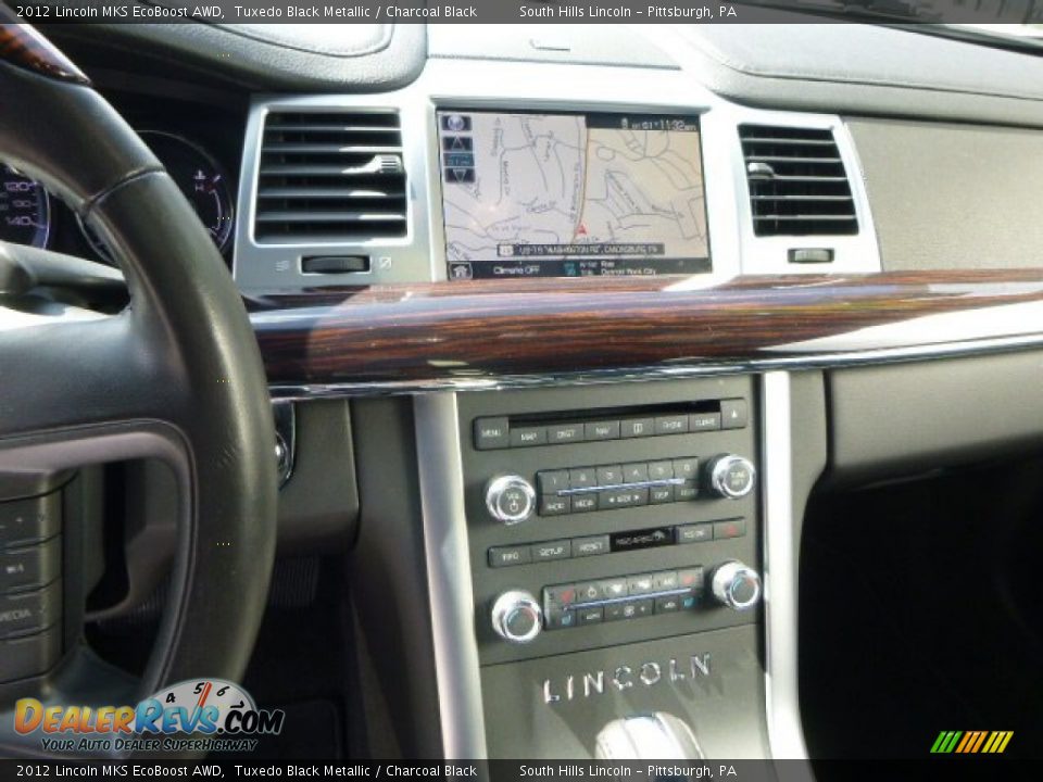 2012 Lincoln MKS EcoBoost AWD Tuxedo Black Metallic / Charcoal Black Photo #22