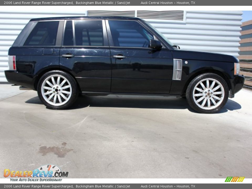 2006 Land Rover Range Rover Supercharged Buckingham Blue Metallic / Sand/Jet Photo #8