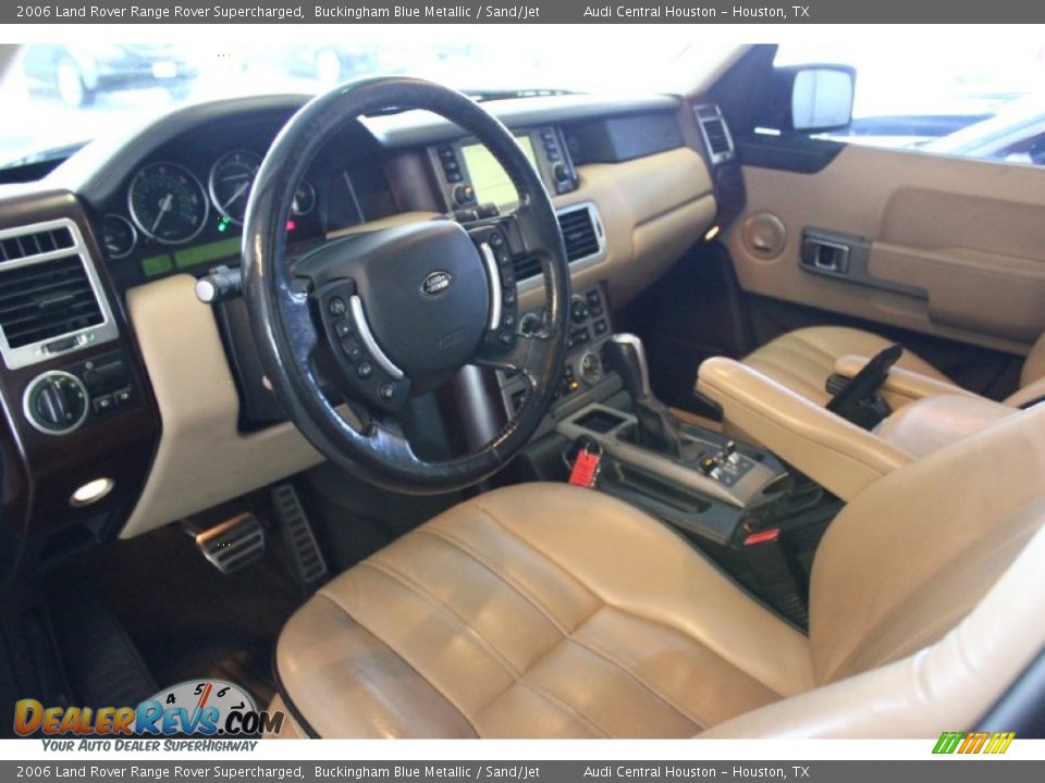 2006 Land Rover Range Rover Supercharged Buckingham Blue Metallic / Sand/Jet Photo #12