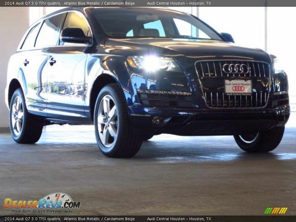 2014 Audi Q7 3.0 TFSI quattro Atlantis Blue Metallic / Cardamom Beige Photo #1