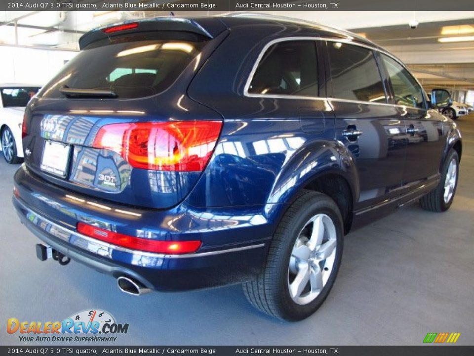 2014 Audi Q7 3.0 TFSI quattro Atlantis Blue Metallic / Cardamom Beige Photo #2