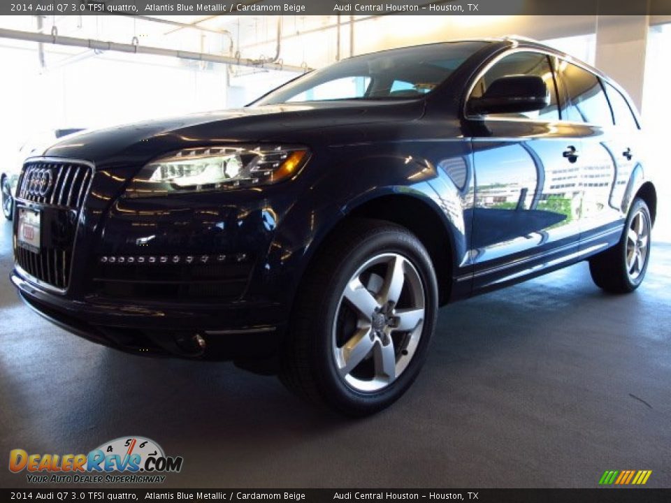 2014 Audi Q7 3.0 TFSI quattro Atlantis Blue Metallic / Cardamom Beige Photo #5