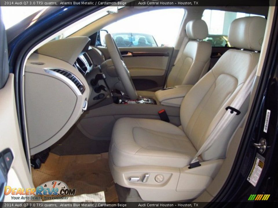 2014 Audi Q7 3.0 TFSI quattro Atlantis Blue Metallic / Cardamom Beige Photo #12