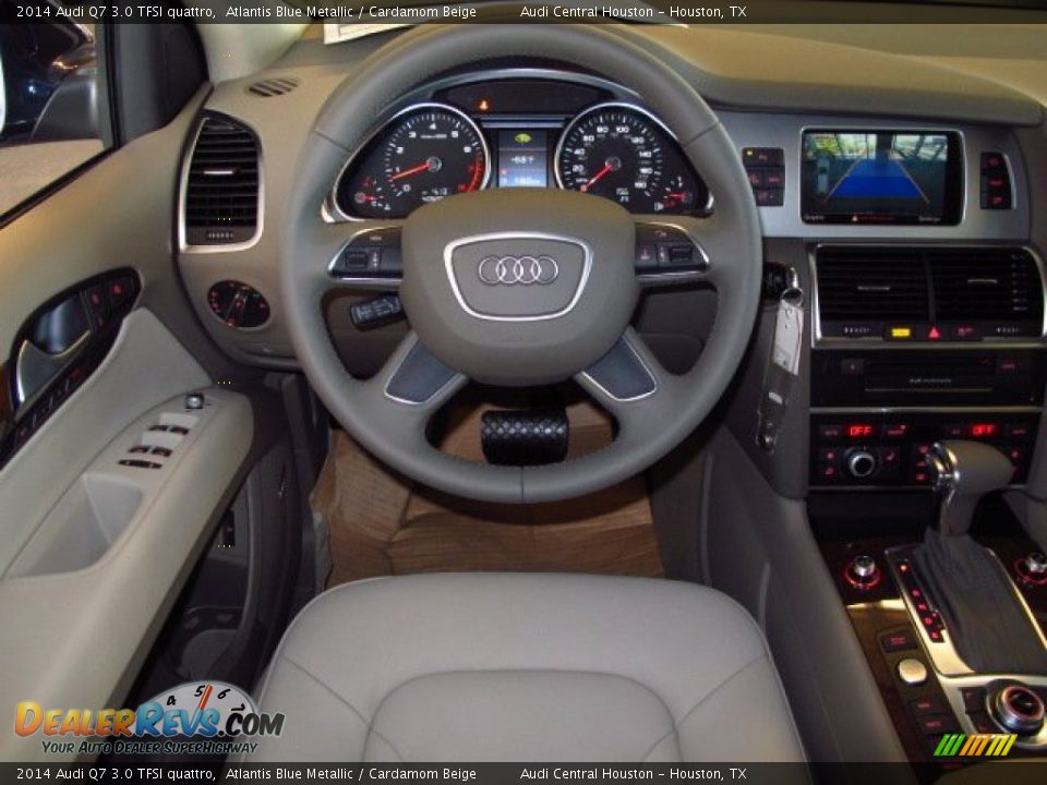 2014 Audi Q7 3.0 TFSI quattro Atlantis Blue Metallic / Cardamom Beige Photo #16