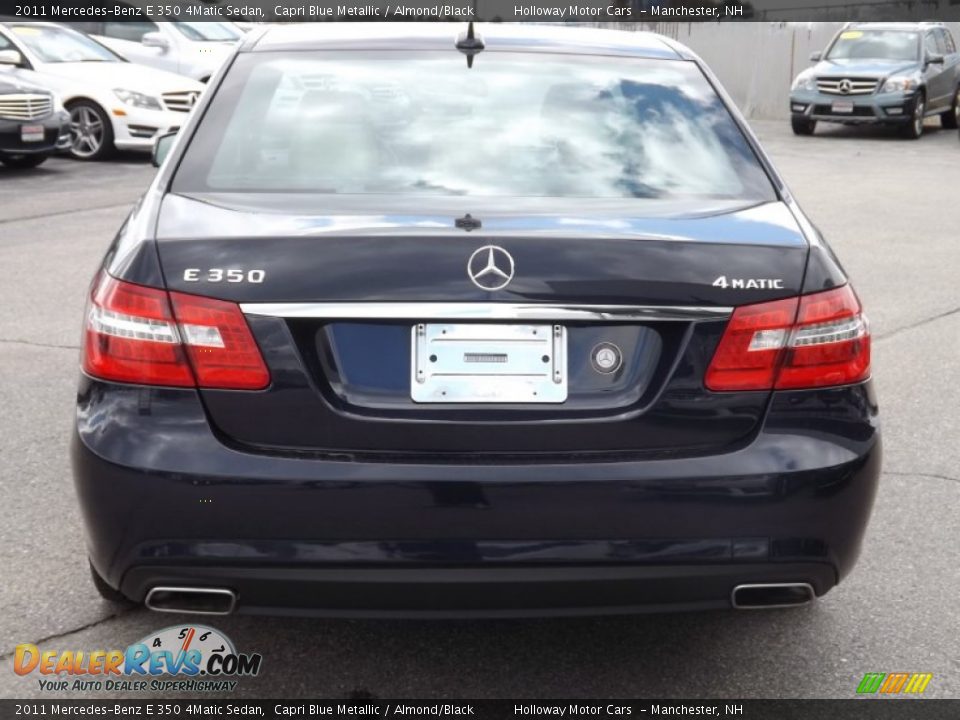 2011 Mercedes-Benz E 350 4Matic Sedan Capri Blue Metallic / Almond/Black Photo #4
