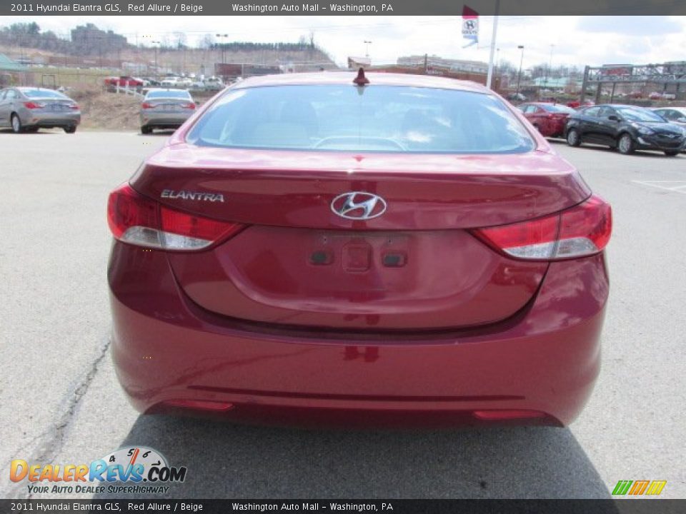 2011 Hyundai Elantra GLS Red Allure / Beige Photo #8