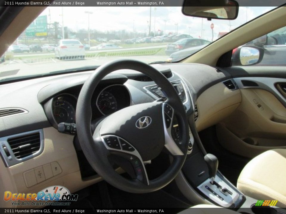 2011 Hyundai Elantra GLS Red Allure / Beige Photo #10