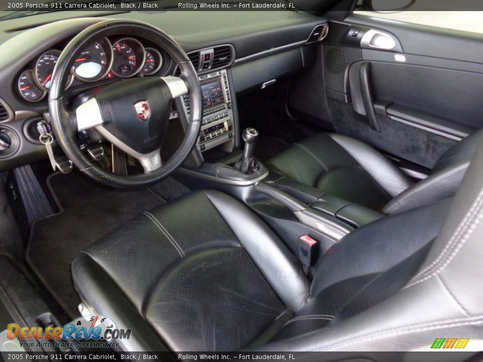 Black Interior - 2005 Porsche 911 Carrera Cabriolet Photo #20