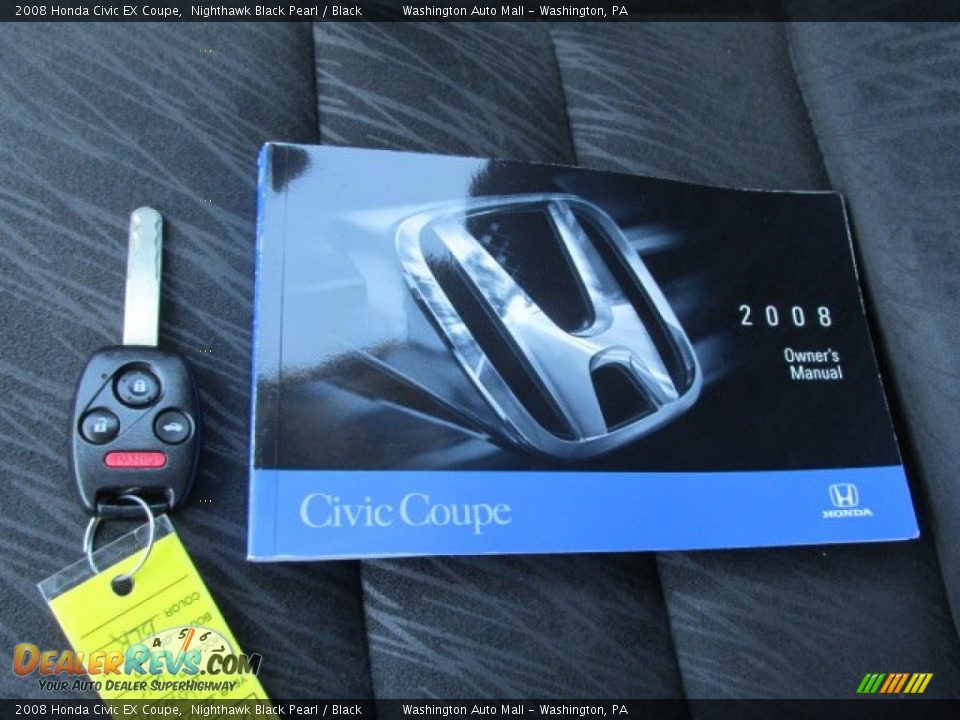 2008 Honda Civic EX Coupe Nighthawk Black Pearl / Black Photo #18