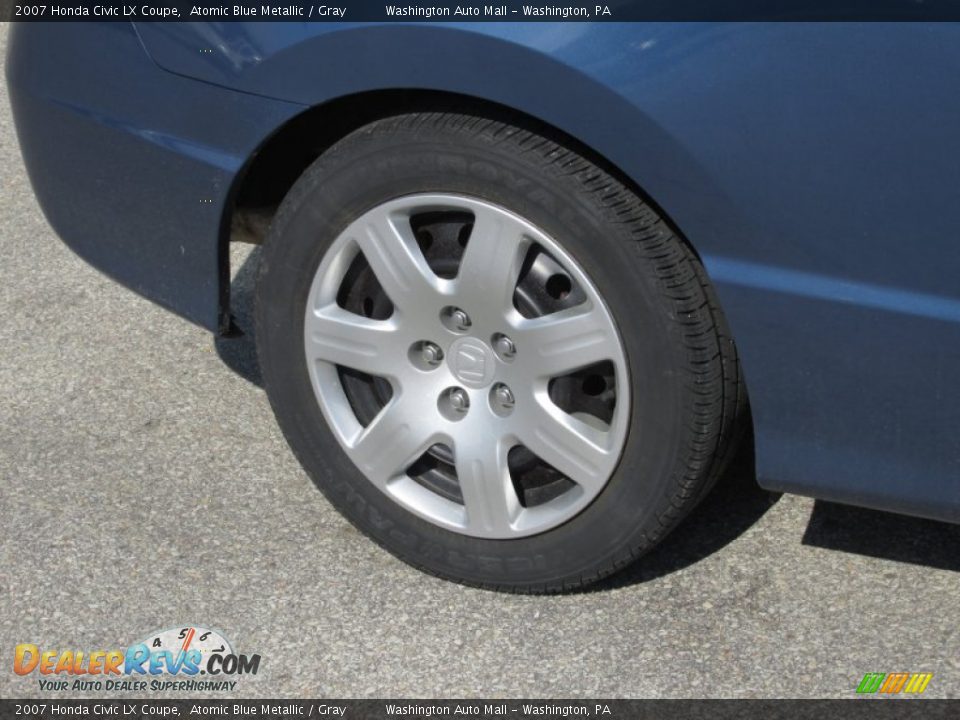 2007 Honda Civic LX Coupe Atomic Blue Metallic / Gray Photo #3