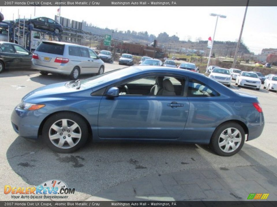 2007 Honda Civic LX Coupe Atomic Blue Metallic / Gray Photo #6