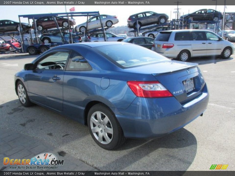2007 Honda Civic LX Coupe Atomic Blue Metallic / Gray Photo #7