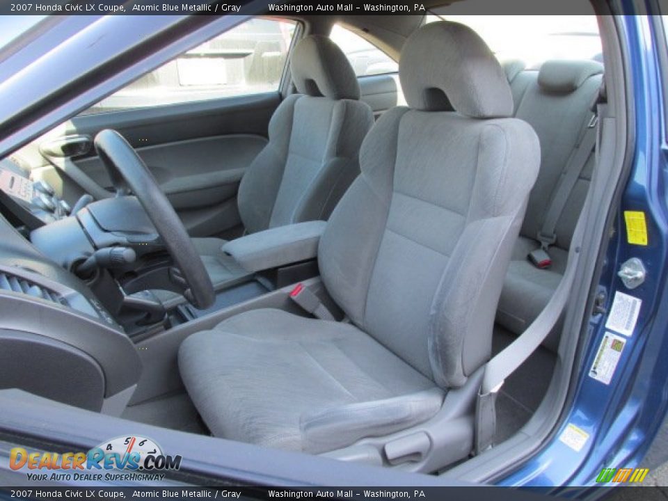2007 Honda Civic LX Coupe Atomic Blue Metallic / Gray Photo #12