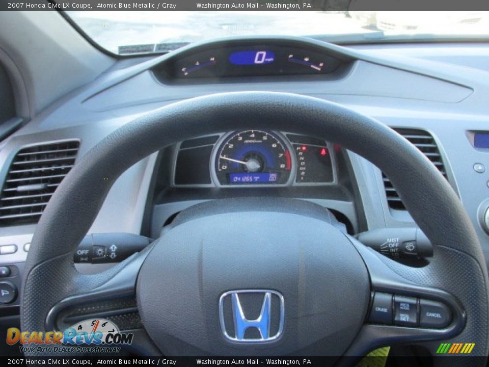 2007 Honda Civic LX Coupe Atomic Blue Metallic / Gray Photo #16