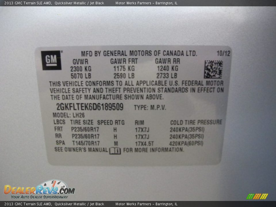 2013 GMC Terrain SLE AWD Quicksilver Metallic / Jet Black Photo #26