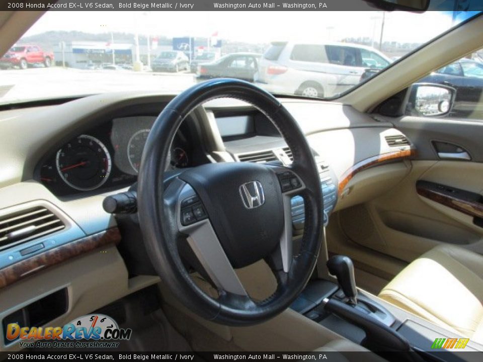 2008 Honda Accord EX-L V6 Sedan Bold Beige Metallic / Ivory Photo #12