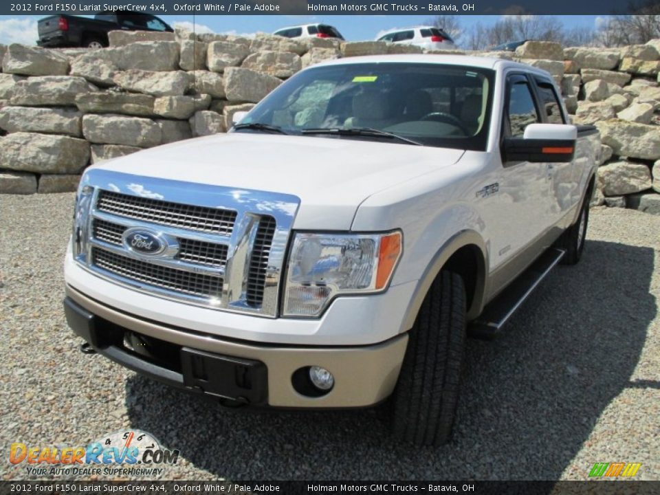 2012 Ford F150 Lariat SuperCrew 4x4 Oxford White / Pale Adobe Photo #2