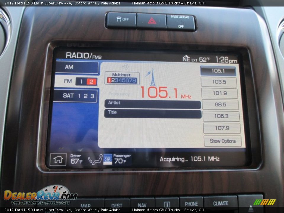 2012 Ford F150 Lariat SuperCrew 4x4 Oxford White / Pale Adobe Photo #13