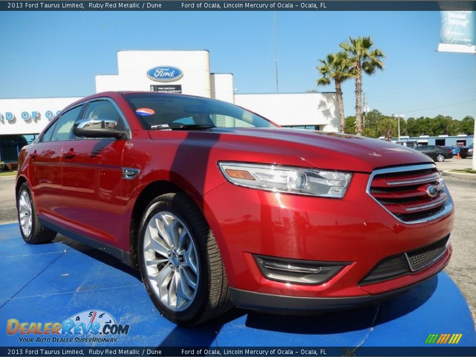 2013 Ford Taurus Limited Ruby Red Metallic / Dune Photo #7