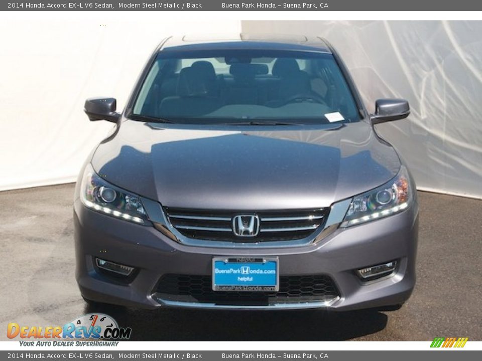 2014 Honda Accord EX-L V6 Sedan Modern Steel Metallic / Black Photo #2