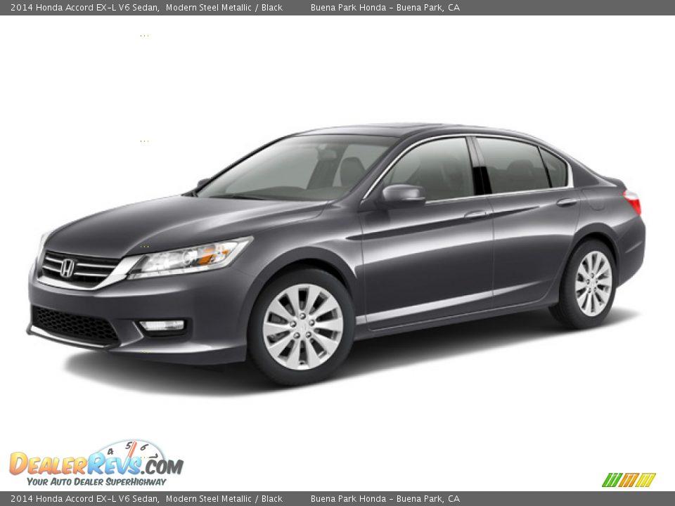 2014 Honda Accord EX-L V6 Sedan Modern Steel Metallic / Black Photo #22