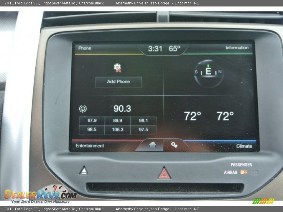 2011 Ford Edge SEL Ingot Silver Metallic / Charcoal Black Photo #17