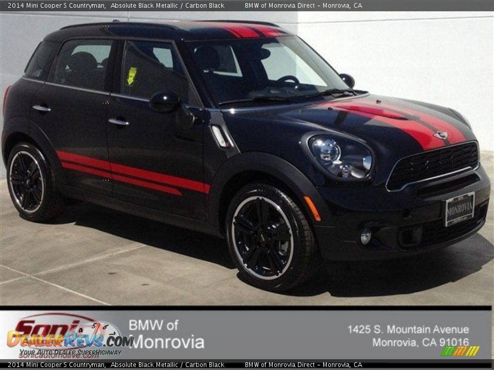 2014 Mini Cooper S Countryman Absolute Black Metallic / Carbon Black Photo #1