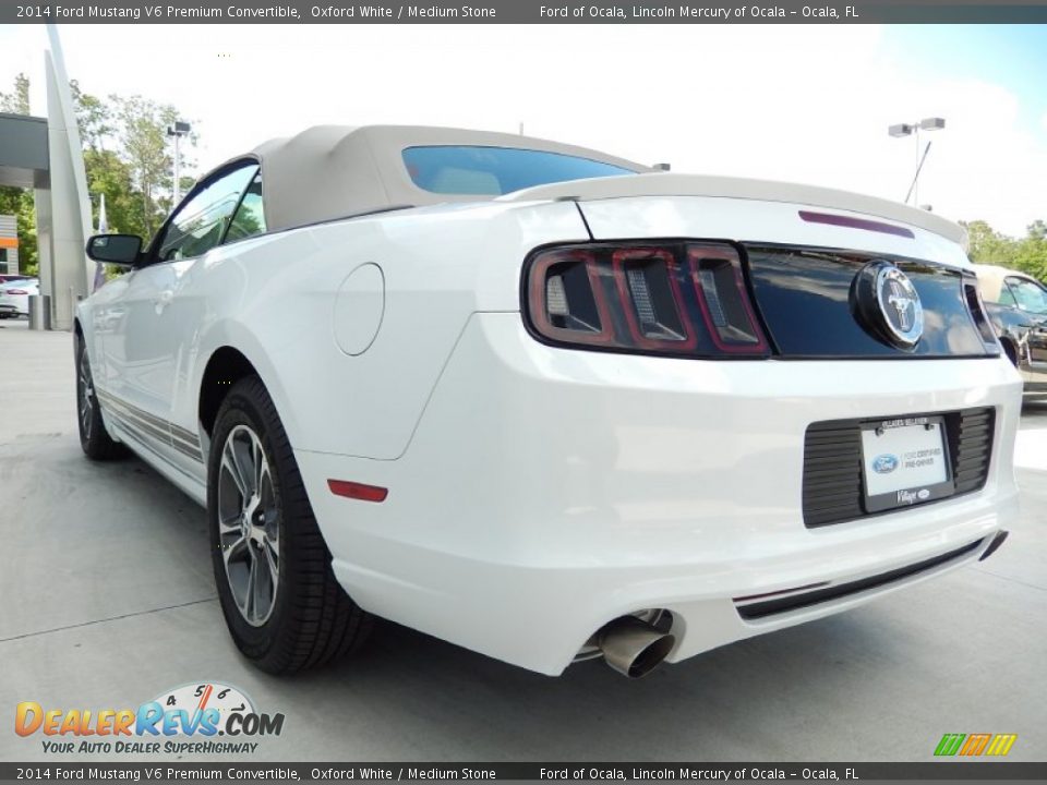 2014 Ford Mustang V6 Premium Convertible Oxford White / Medium Stone Photo #2