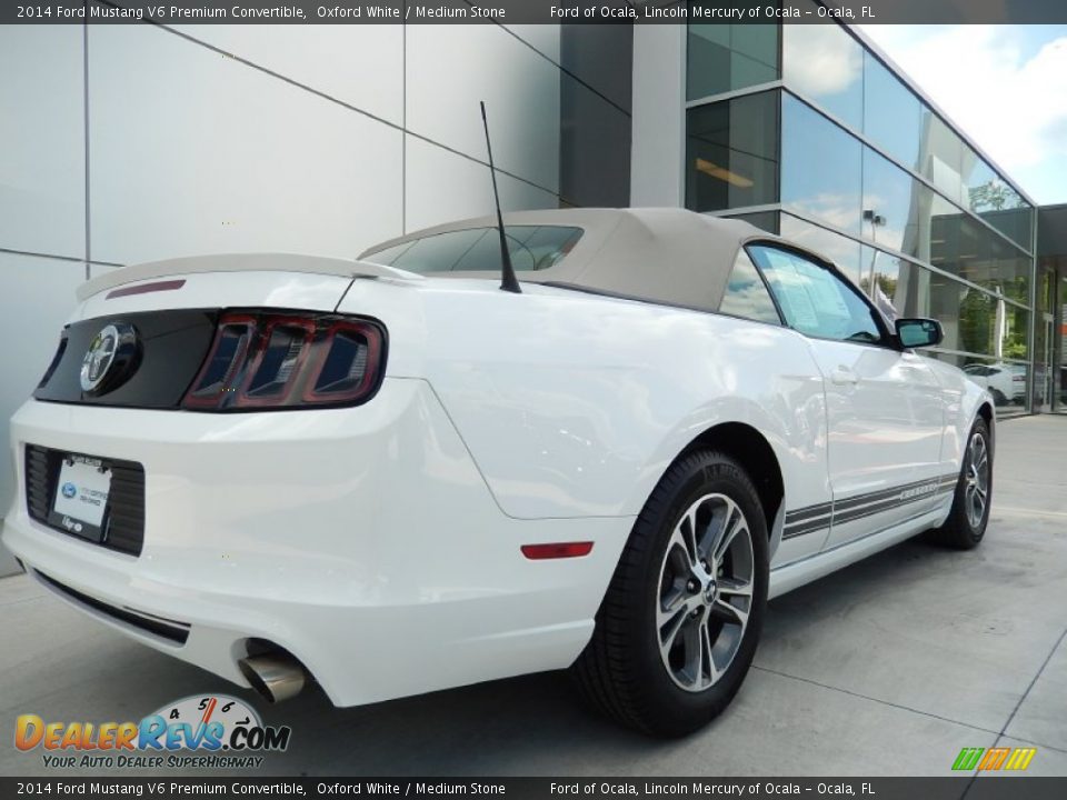 2014 Ford Mustang V6 Premium Convertible Oxford White / Medium Stone Photo #4