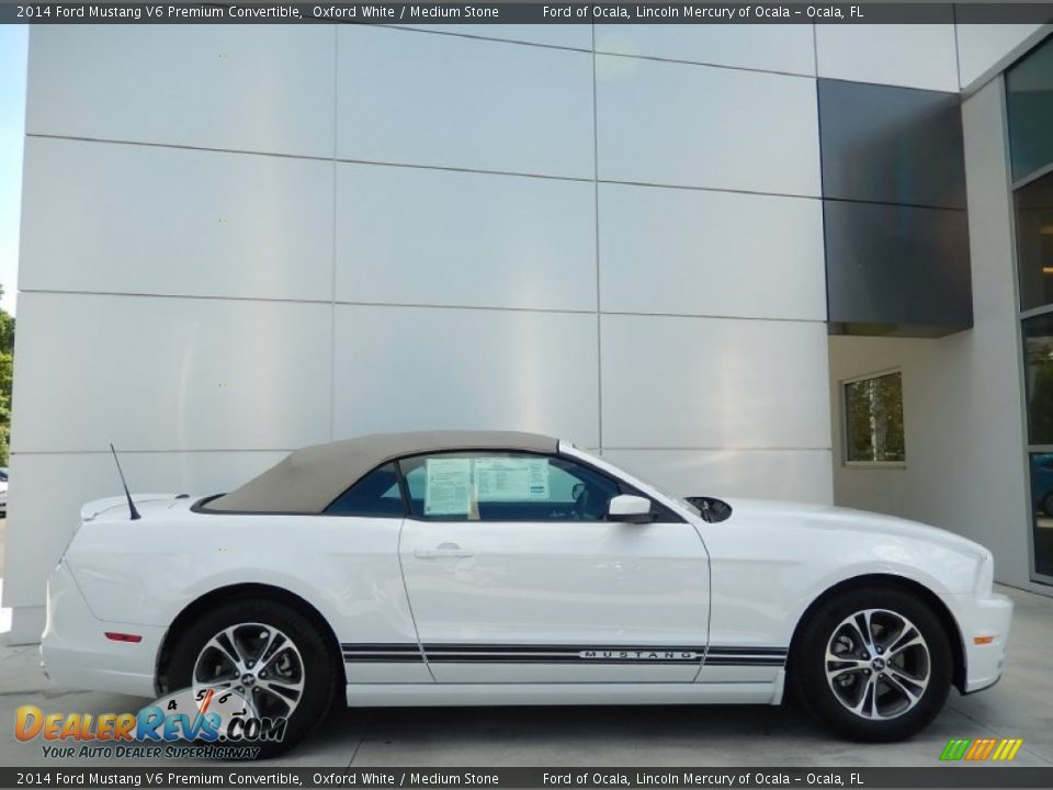 2014 Ford Mustang V6 Premium Convertible Oxford White / Medium Stone Photo #5
