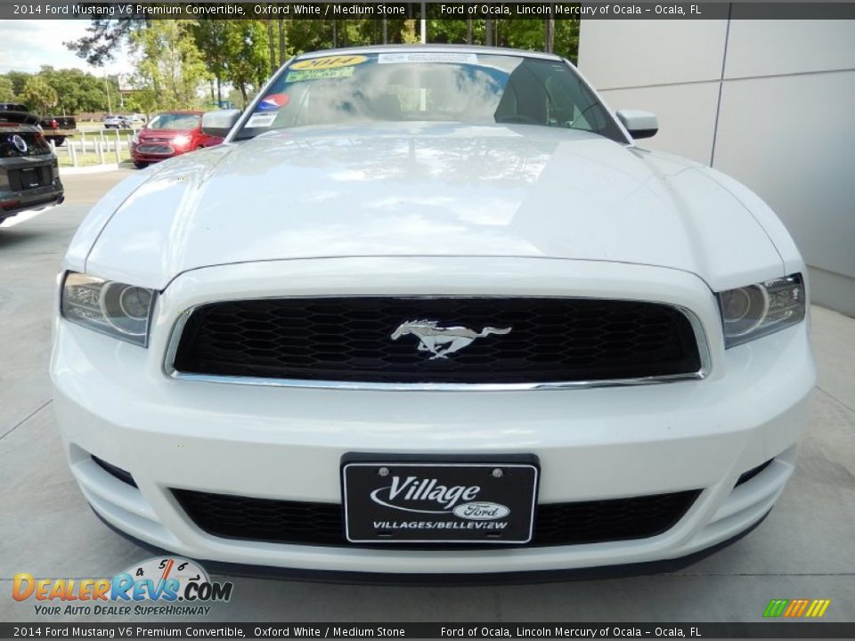 2014 Ford Mustang V6 Premium Convertible Oxford White / Medium Stone Photo #7