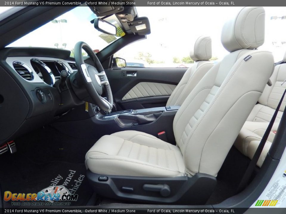 2014 Ford Mustang V6 Premium Convertible Oxford White / Medium Stone Photo #11