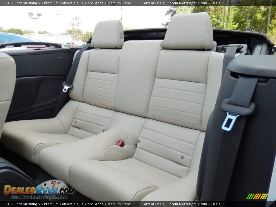 2014 Ford Mustang V6 Premium Convertible Oxford White / Medium Stone Photo #14