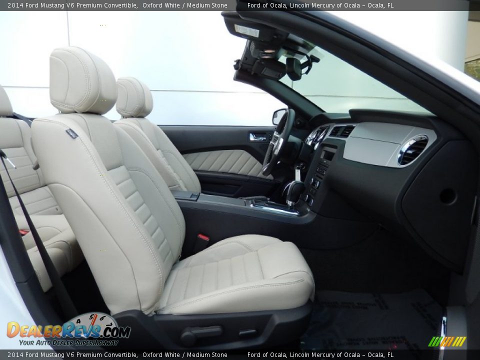 2014 Ford Mustang V6 Premium Convertible Oxford White / Medium Stone Photo #15