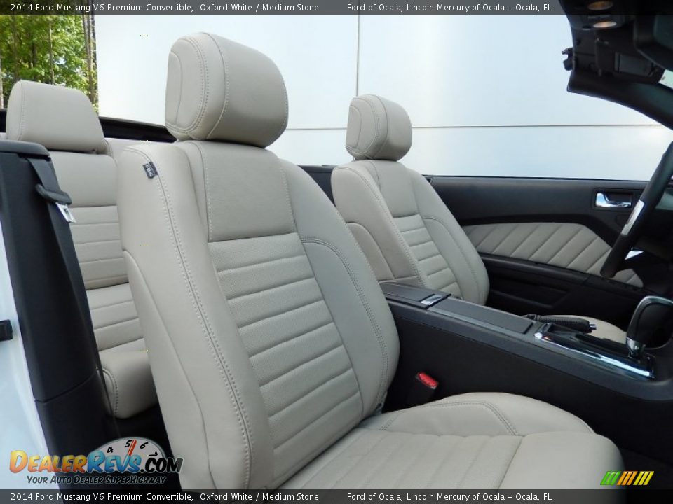 2014 Ford Mustang V6 Premium Convertible Oxford White / Medium Stone Photo #16