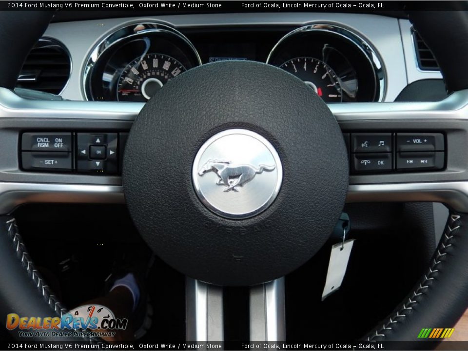 2014 Ford Mustang V6 Premium Convertible Oxford White / Medium Stone Photo #22