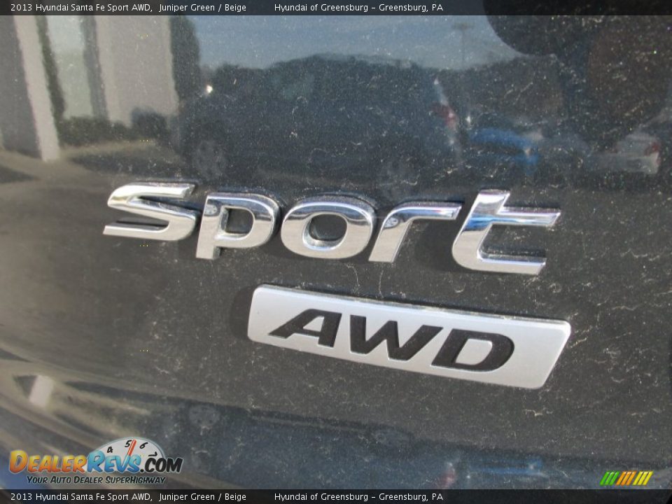 2013 Hyundai Santa Fe Sport AWD Juniper Green / Beige Photo #9
