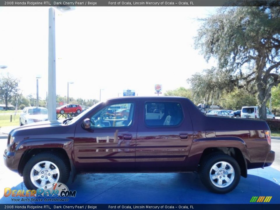 2008 Honda Ridgeline RTL Dark Cherry Pearl / Beige Photo #2