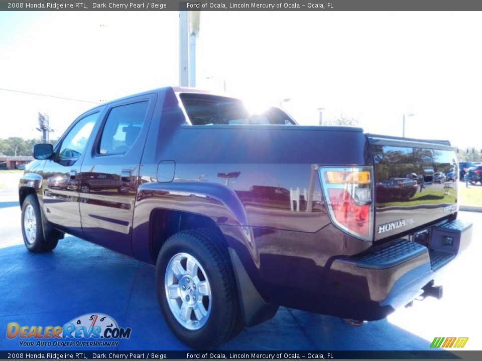 2008 Honda Ridgeline RTL Dark Cherry Pearl / Beige Photo #3