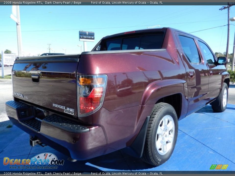 2008 Honda Ridgeline RTL Dark Cherry Pearl / Beige Photo #7