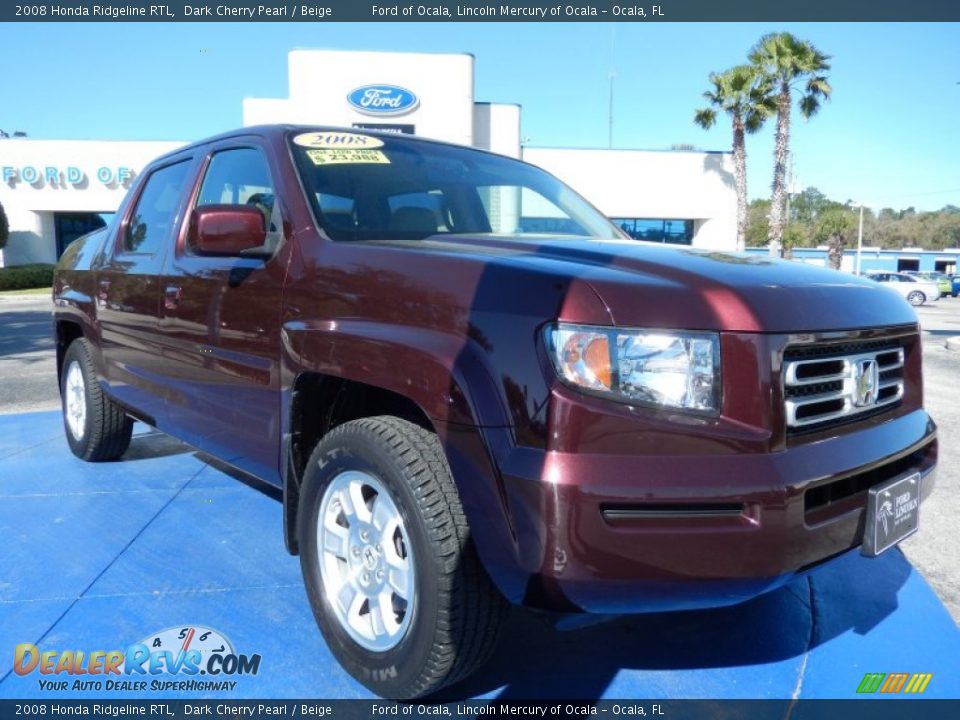 2008 Honda Ridgeline RTL Dark Cherry Pearl / Beige Photo #9