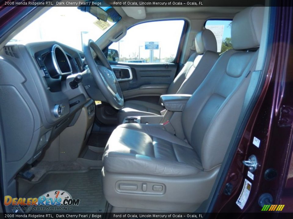 2008 Honda Ridgeline RTL Dark Cherry Pearl / Beige Photo #13