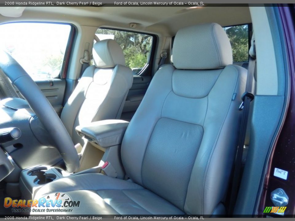 2008 Honda Ridgeline RTL Dark Cherry Pearl / Beige Photo #14