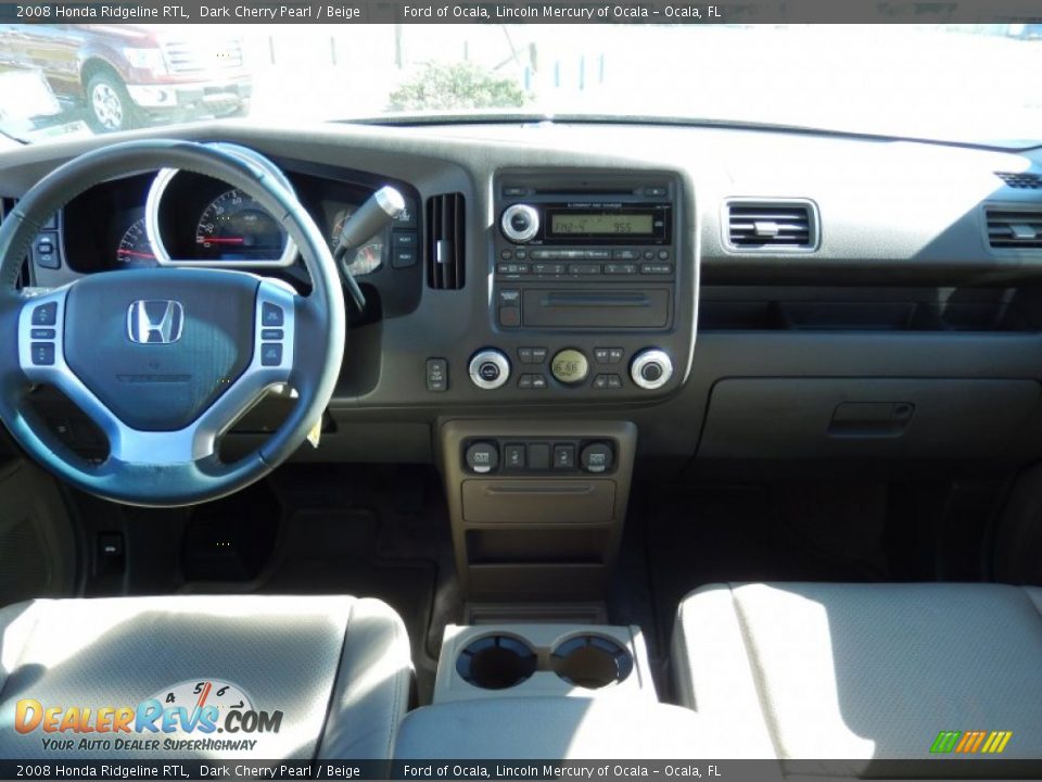 2008 Honda Ridgeline RTL Dark Cherry Pearl / Beige Photo #21