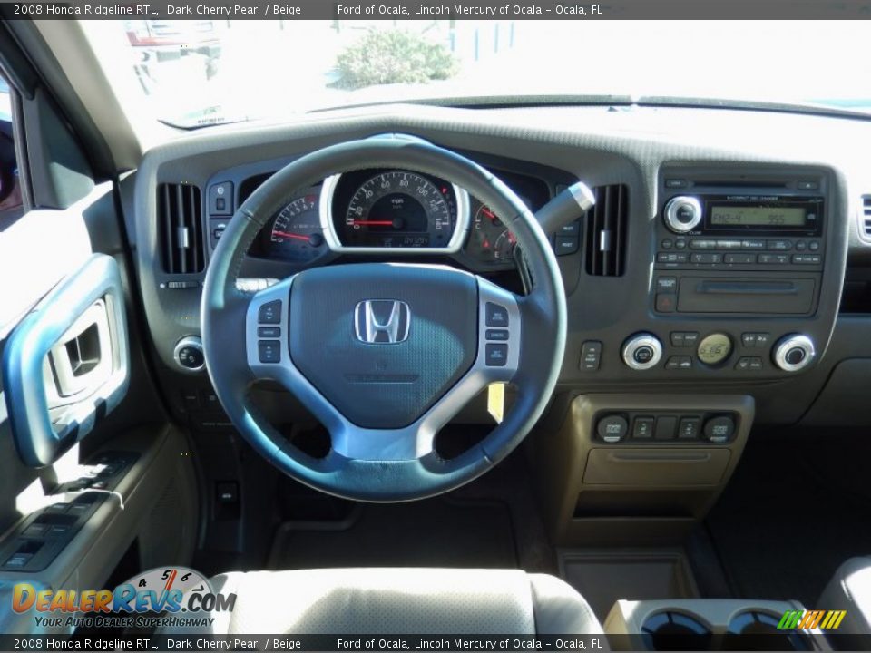 2008 Honda Ridgeline RTL Dark Cherry Pearl / Beige Photo #22
