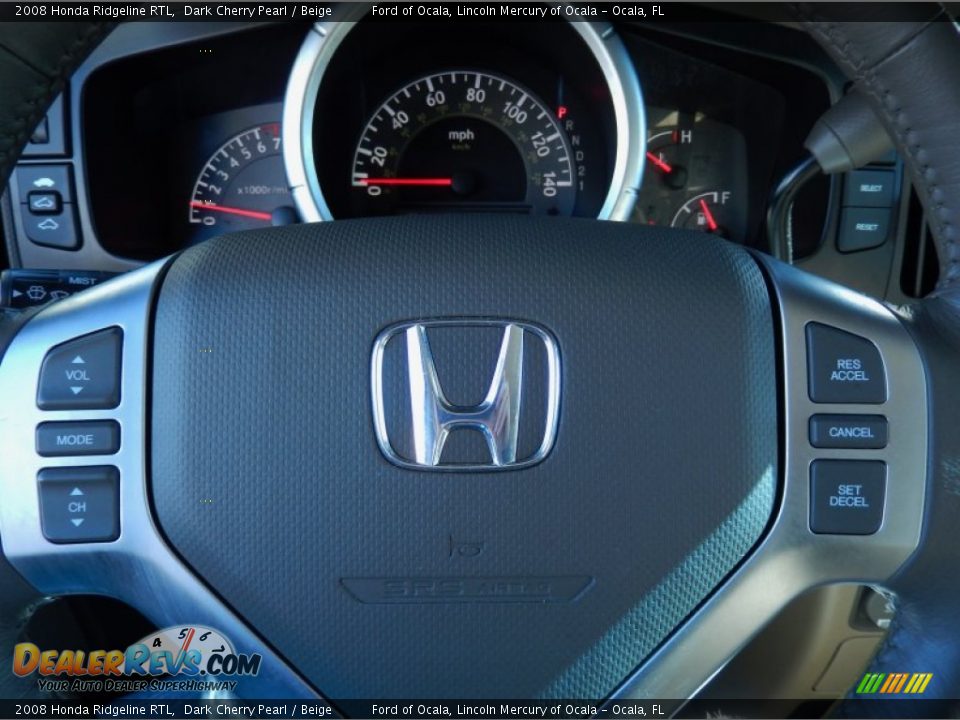 2008 Honda Ridgeline RTL Dark Cherry Pearl / Beige Photo #27
