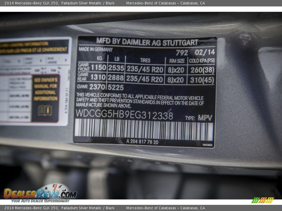 2014 Mercedes-Benz GLK 350 Palladium Silver Metallic / Black Photo #7